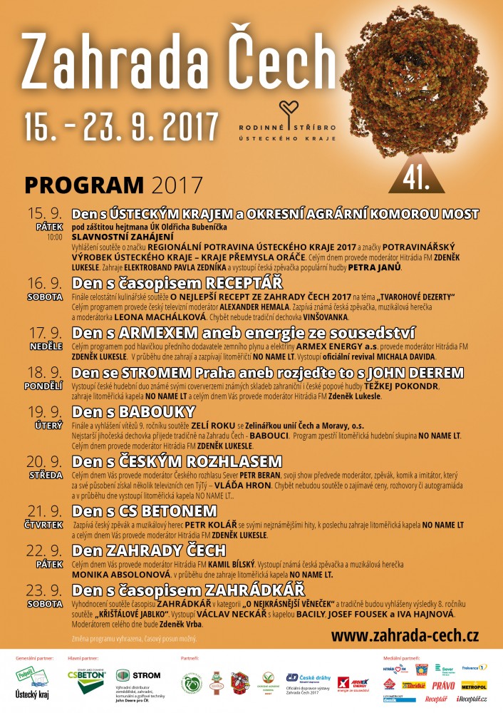 Program Zahrady Čech 2017