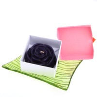 Dárková krabička papírová mašle (svíčka) - růže fialová