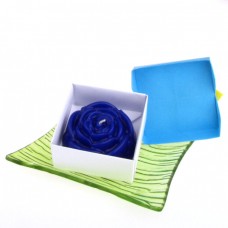 Dárková krabička papírová mašle (svíčka) - růže modrá